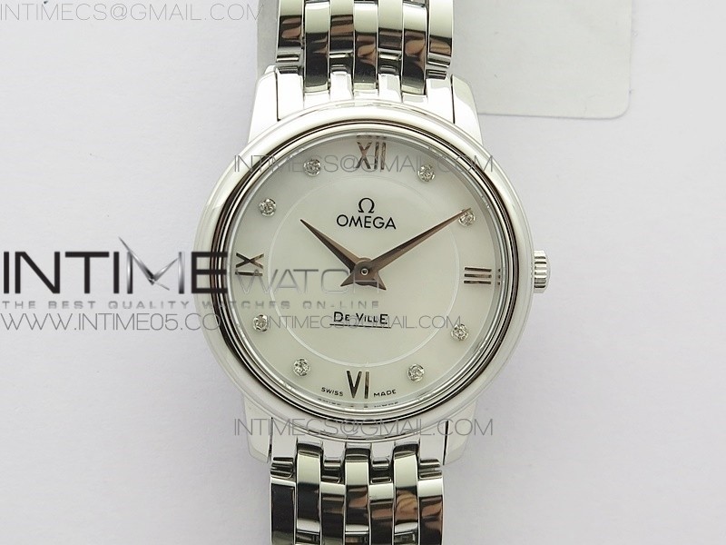 ZF공장 오메가 드빌 27.4MM 화이트다이얼 De Ville Prestige Quartz 27.4 mm SS ZF 1:1 Best Edition White Dial on SS Bracelet Jap Quartz