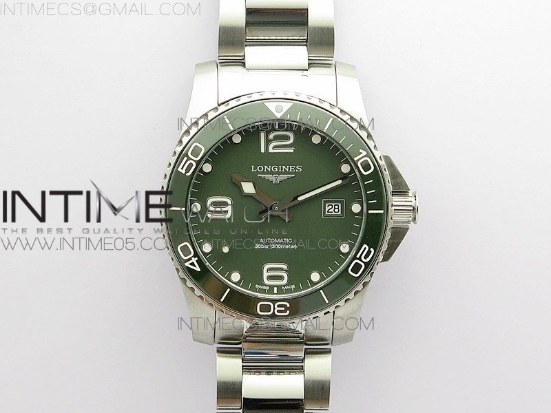 ZF공장 론진 그린다이얼 Conquest L3.840.4.56.6 Real Ceramic Bezel SS ZF 1:1 Best Edition Green dial On SS Bracelet A2824