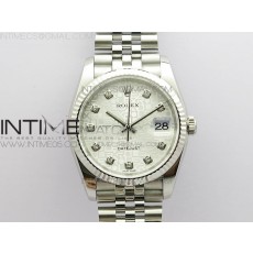 DJ공장 롤렉스 데이저스트 36 실버컴퓨터다이얼 2824 Datejust 36mm 116234 904L SS DJF 1:1 Best Edition Diamond Silver Jubilee Dial On SS Jubilee Bracelet A2824