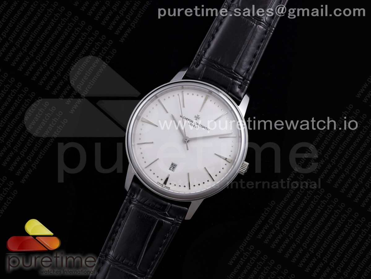 OX공장 패트리모니 화이트다이얼 가죽스트랩 Patrimony Date SS OXF 1:1 Best Edition White Dial on Black Leather Strap MIYOTA 9015