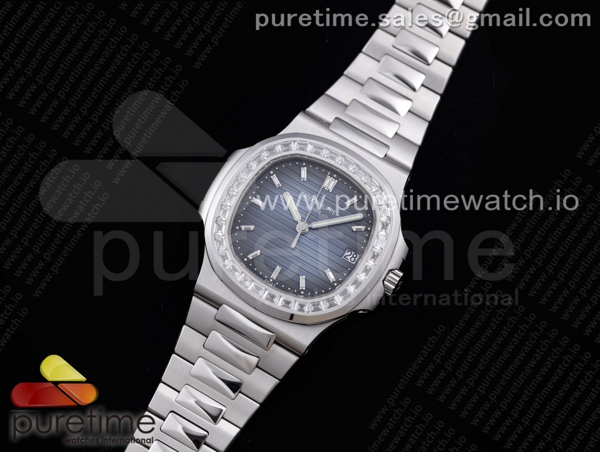 PP공장 V4 노틸러스 블루다이얼 Nautilus 5711 PPF 1:1 Best Edition Blue Dial Diamonds Bezel on SS Bracelet 324CS PPF공장