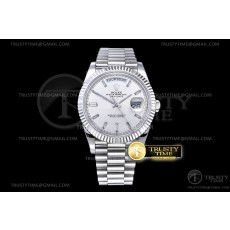 GM공장 롤렉스 데이데이트 40 실버다이얼 2836 DayDate 40mm 904L Flt SS/SS S-Wht Dia GMF A2836