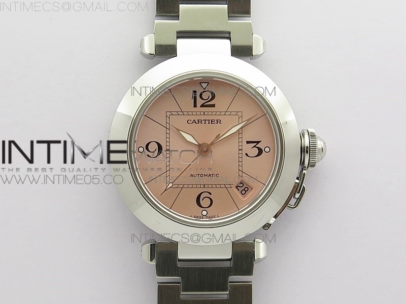 V9공장 파샤 35미리 핑크다이얼 Pasha W31074M7 35mm SS V9F Best Edition Pink Dial on SS Bracelet A2892 to Cal.049