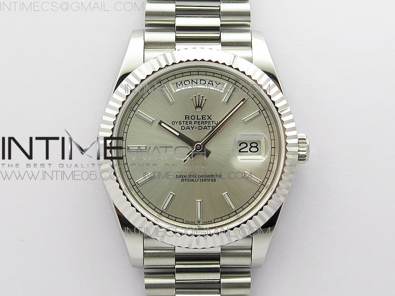 BP공장 롤렉스 데이데이트 40미리 실버다이얼 2836 Day-Date 40mm 228239 BP New Dial Version 904 SS Silver Stick Markers Dial on SS President Bracelet A2836