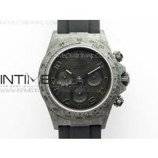 OM공장 데이토나 DIW 카본 러버스트랩 4130 Daytona DIW Carbon OMF Best Edition Black Dial Numbers Markers on Black Rubber Strap A4130