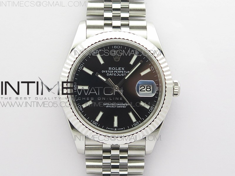 RO공장 롤렉스 데이저스트 41 블랙다이얼 DateJust 41MM 126334 904L SS ROF 1:1 Best Edition Black Dial Stick Markers on SS Jubilee Bracelet A3235