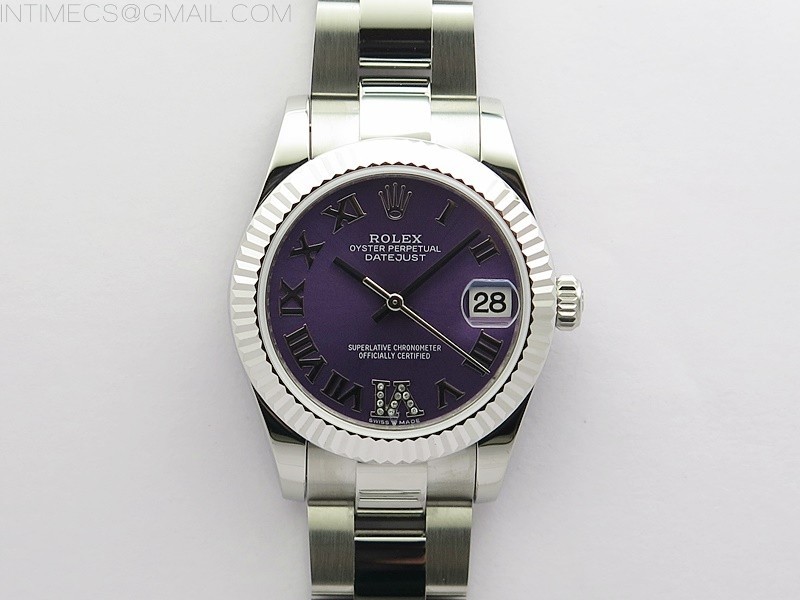 BP공장 롤렉스 데이저스트 31 퍼플다이얼 2813무브 21600진동 Datejust 31mm 278273 SS BP Best Edition Purple Roman Markers Dial on Oyster Bracelet