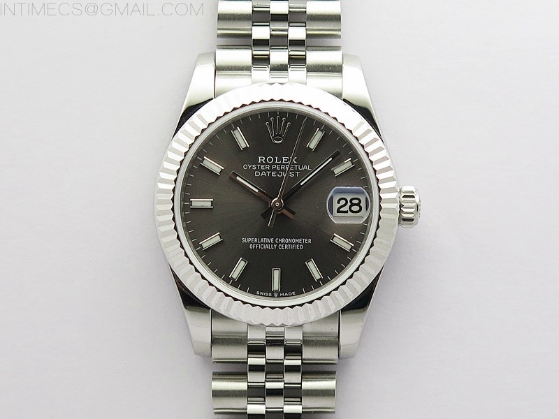 BP공장 롤렉스 데이저스트 31 그레이다이얼 2813무브 21600진동 Datejust 31mm 278271 SS BP Best Edition Gray Sticks Markers Dial on Jubilee Bracelet