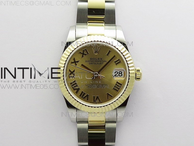 BP 롤렉스 데이저스트 31 옐로우골드콤비 샴페인다이얼 2813 Datejust 31mm 278273 SS/YG BP Best Edition YG Roman Markers Dial on SS/YG Oyster Bracelet