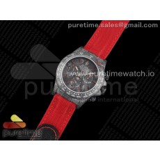 OM공장 데이토나 DIW 카본 나일론스트랩 4130 Daytona DIW Carbon OMF Best Edition Black/Red Dial on Red Nylon Strap A4130