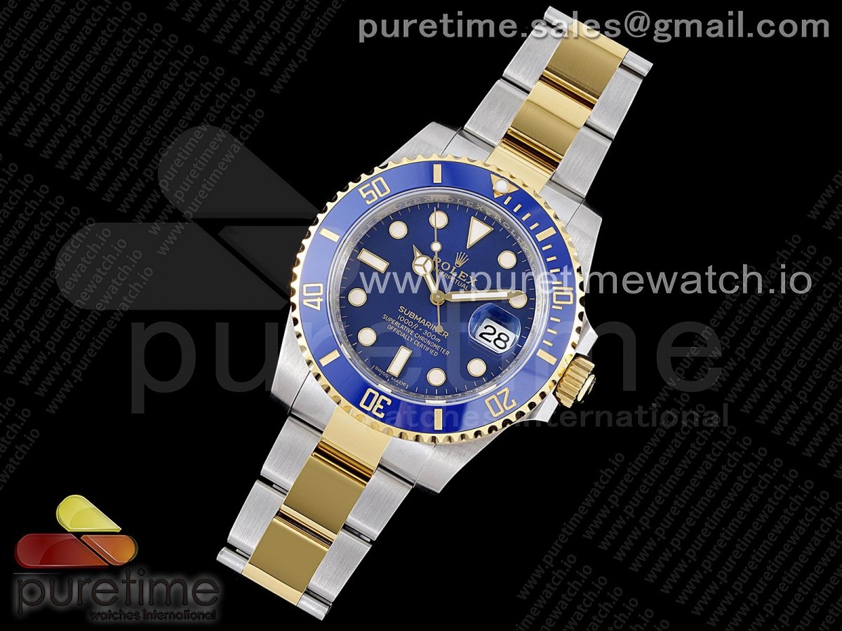 VS공장 롤렉스 서브마리너 옐로우골드콤비 청콤 브레이슬릿 3135 Submariner 116613LB Blue Ceramic 904L Steel/YG VSF 1:1 Best Edition Blue Dial VS3135