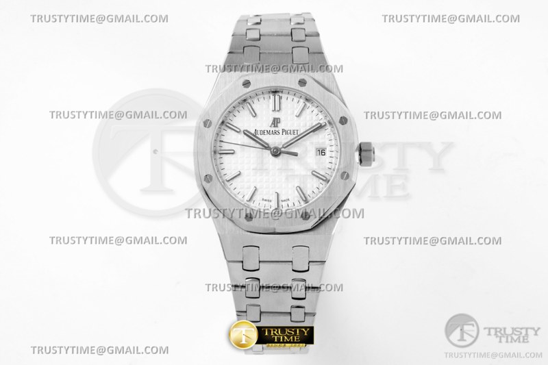 8F공장 오데마피게 로얄오크 34MM 스틸 화이트다이얼 브레이슬릿 오토메틱 Royal Oak 34mm SS/SS White 8F A5800