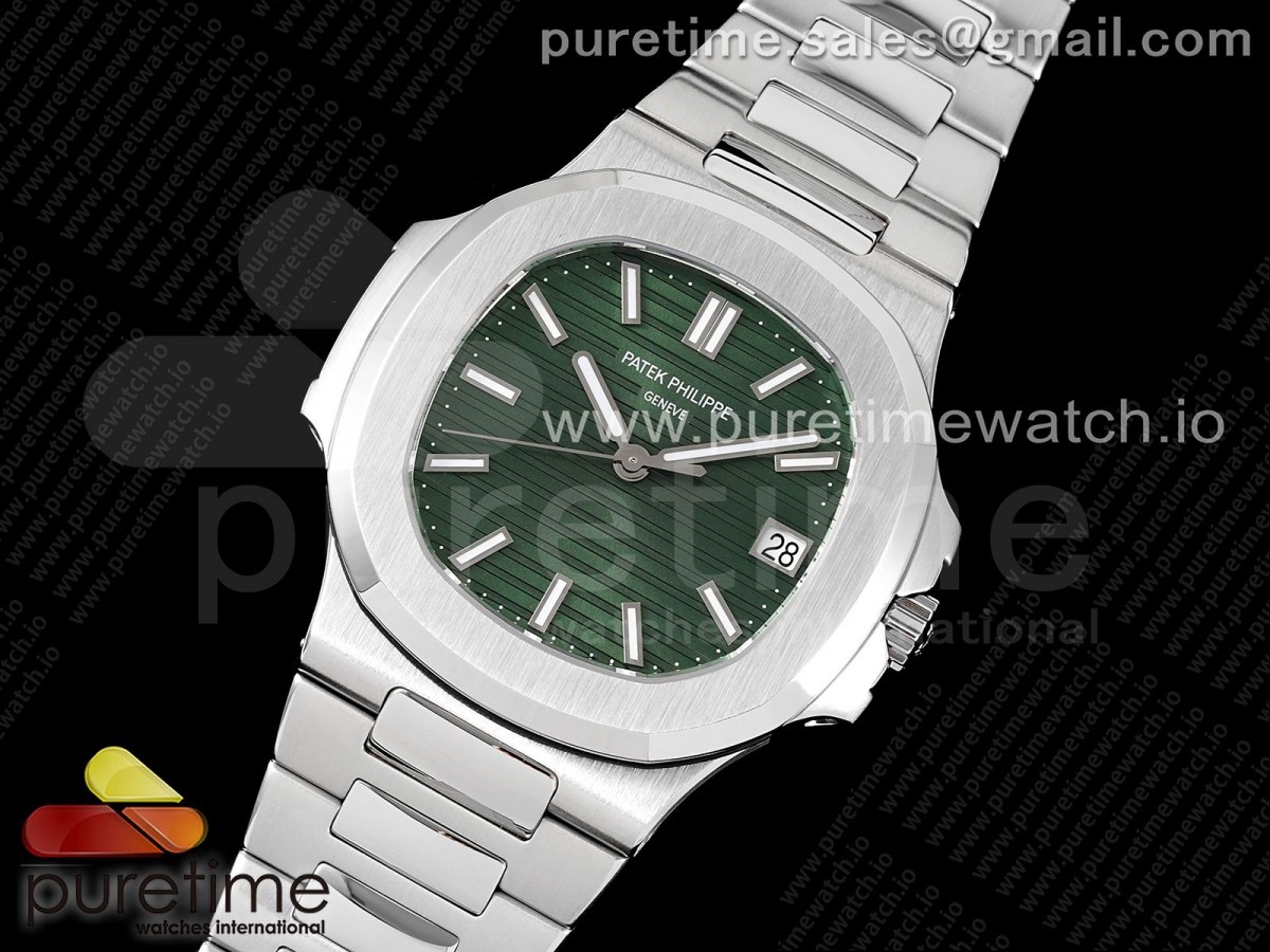 3K공장 파텍필립 노틸러스 5711 스틸 그린다이얼 브레이슬릿 Nautilus 5711/1A 3KF 1:1 Best Edition Green Textured Dial on SS Bracelet A324 Super Clone V2