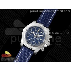 TF공장 브라이틀링 어벤져 크로노그래프 티타늄 블루다이얼 직물스트랩 Avenger Chrono SS TF 1:1 Best Edition Blue Dial on Blue Nylon Strap A7750