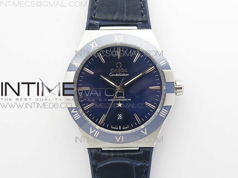 TW공장 오메가 컨스텔레이션 스틸 블루다이얼 거미스트랩 Constellation 131.33.41.21.03.001 SS TW Best Edition Blue Dial On Blaue Gummy Strap A8500