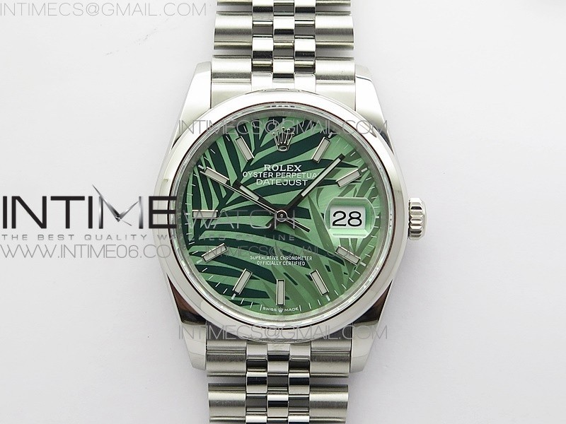 BP공장 롤렉스 데이저스트 36 스틸 그린팜다이얼 돔베젤 쥬빌레브레이슬릿 DateJust 36 SS 126200 BP 1:1 Best Edition New Green Dial on Jubilee Bracelet