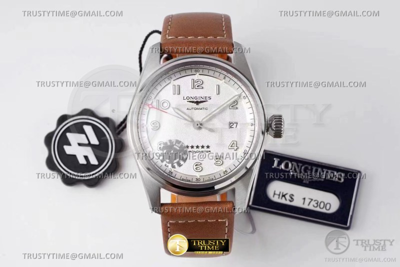 ZF공장 론진 스피릿 데이트 스틸 화이트다이얼 가죽스트랩 Longines Spirit SS/LE White ZF A2892