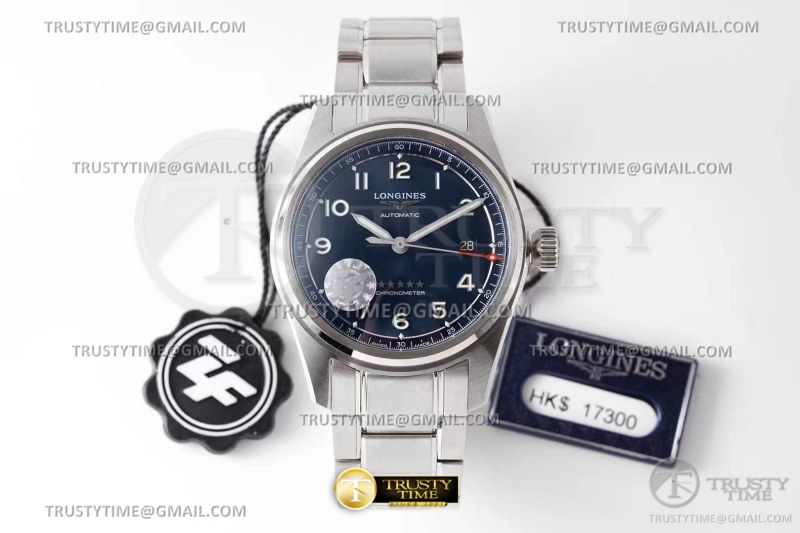 ZF공장 론진 스피릿 데이트 스틸 블루다이얼 브레이슬릿 Longines Spirit SS/SS Blue ZF A2892