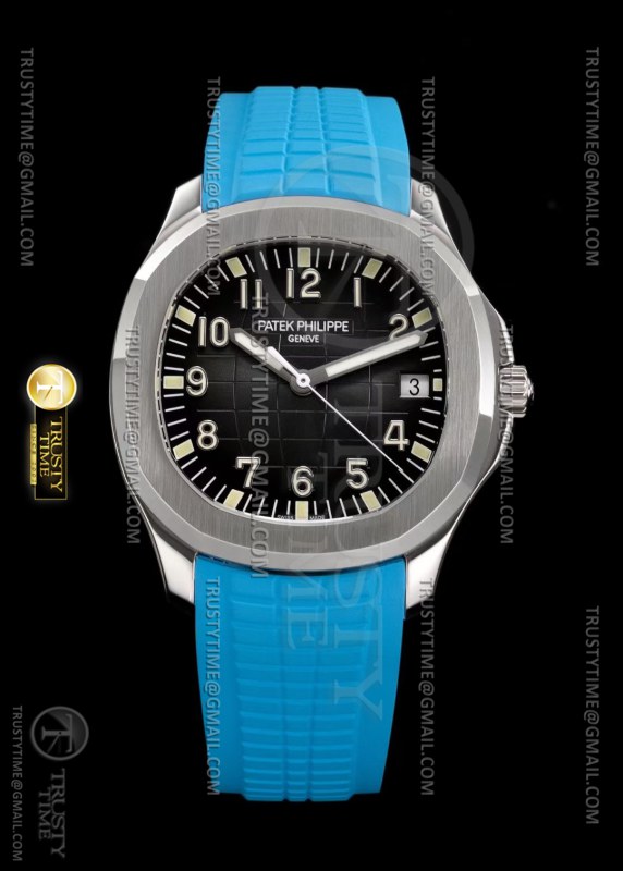 3K공장 파텍필립 아쿠아넛 5167 스틸 블랙다이얼 블루러버스트랩 Aquanaut Ref.5167 Blue SS/RU Black/Num 3KF 1:1 A324