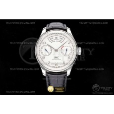 AZ공장 IWC 포르투기저 애뉴얼캘린더 스틸 화이트다이얼 가죽스트랩 Portugieser Annual Cal SS/LE Wht/Silv AZF A52850