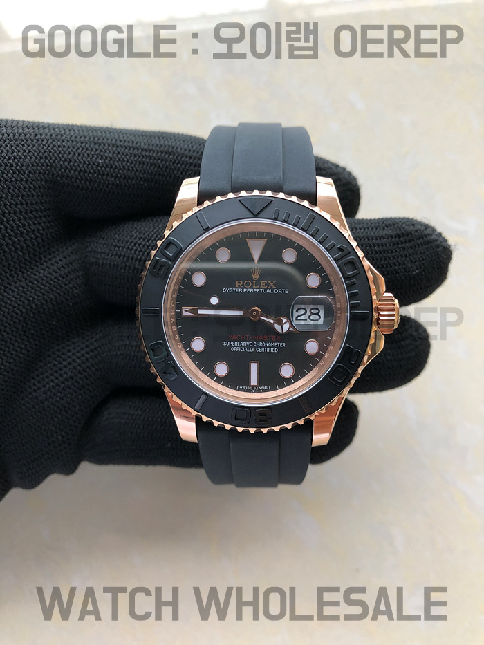 BP공장 롤렉스 요트마스터 에버로즈골드 로즈골드금통 러버스트랩 BPF Rolex Yachtmaster 40 Rosegold Rubber Strap