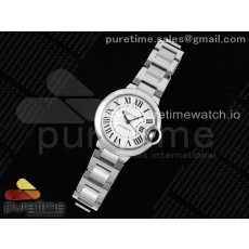 3K공장 까르띠에 발롱블루 33 오토메틱 스틸 화이트다이얼 브레이슬릿 Ballon Bleu 33mm SS 3KF 1:1 Best Edition White Dial on SS Bracelet A076