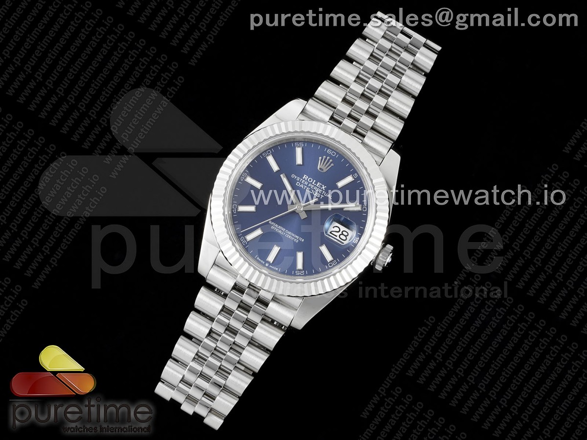 WF공장 롤렉스 데이저스트 41 스틸 블루다이얼 플루티드베젤 쥬빌레브레이슬릿 DateJust 41 126334 WF 1:1 Best Edition 904L Steel Blue Stick Dial on Jubilee Bracelet VR3235