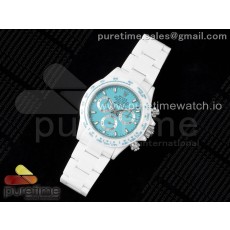 AET공장 롤렉스 세라믹 데이토나 AET 리몰드 커스텀 티파니블루다이얼 브레이슬릿 Daytona AET White Ceramic Case and Bracelet Tiffany Blue Dial SA4130