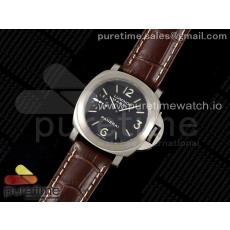 HW공장 파네라이 PAM177 티타늄 블랙샌드위치다이얼 가죽스트랩 PAM177 Titanium HWF 1:1 Best Edition on Brown Leather Strap Strap A6497