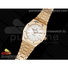 ZF공장 오데마피게 로얄오크 41 로즈골드금통 화이트다이얼 브레이슬릿 Royal Oak 41mm 15400 RG ZF 1:1 Best Edition White Textured Dial on RG Bracelet V2 SA3120 Super Clone