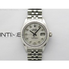 APS공장 롤렉스 레이디 데이저스트 28 스틸 실버다이아몬드다이얼 플루티드베젤 쥬빌레브레이슬릿 Datejust 28mm 279179 SS APSF Best Edition Silver Dial Crystals Markers on SS Jubilee Bracelet NH05