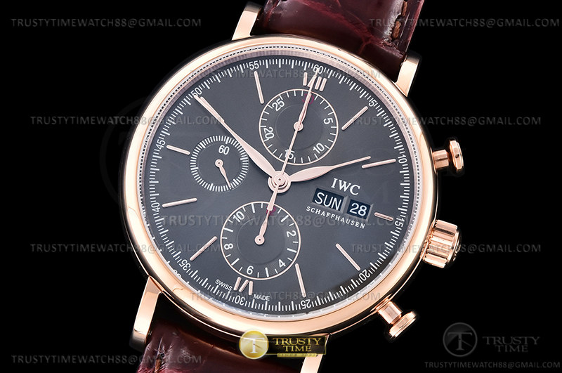 VZ공장 IWC 포르토피노 크로노그래프 로즈골드금통 그레이다이얼 가죽스트랩 IWC0520B - Portofino Chrono IW3910-21 RG/LE Grey/Stk VZF A7750