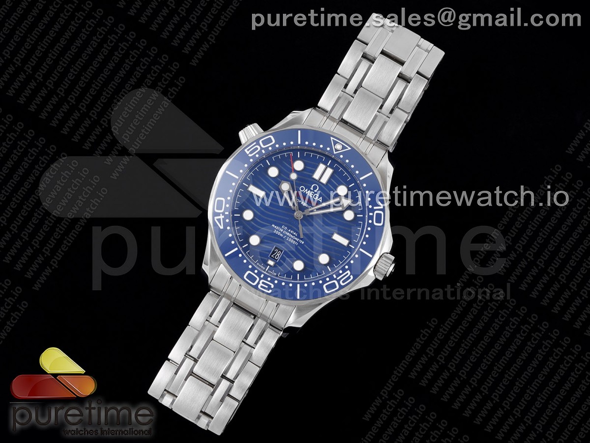 ZF공장 오메가 씨마스터 다이버 300M 스틸 블루다이얼 브레이슬릿 Seamaster Diver 300M ZF 1:1 Best Edition Blue Ceramic Blue Dial on SS Bracelet A8800