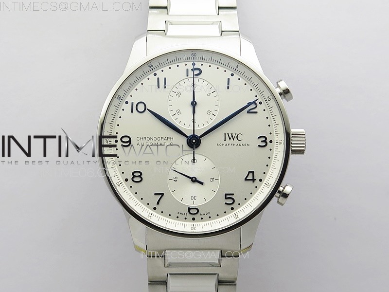 ZF공장(AF) IWC 포르투기저 화이트다이얼 브레이슬릿 Portuguese IW371617 ZF 1:1 Best Edition SS White Dial Blue Markers on SS Bracelet A96355