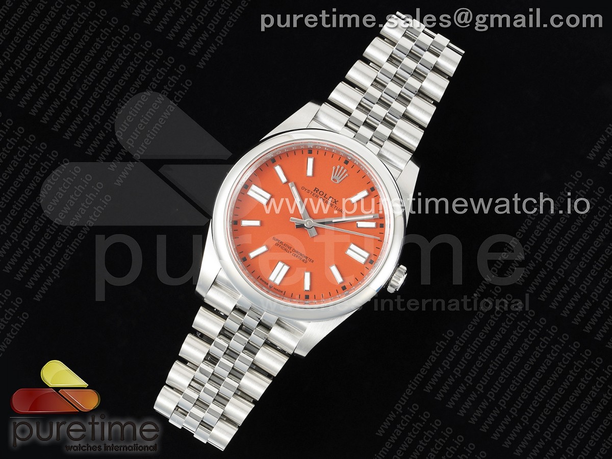 EW공장 롤렉스 오이스터퍼페츄얼 41미리 레드다이얼 쥬빌레브레이슬릿 Oyster Perpetual 41mm 124300 EWF Best Edition Red Dial on SS Jubilee Bracelet A3230