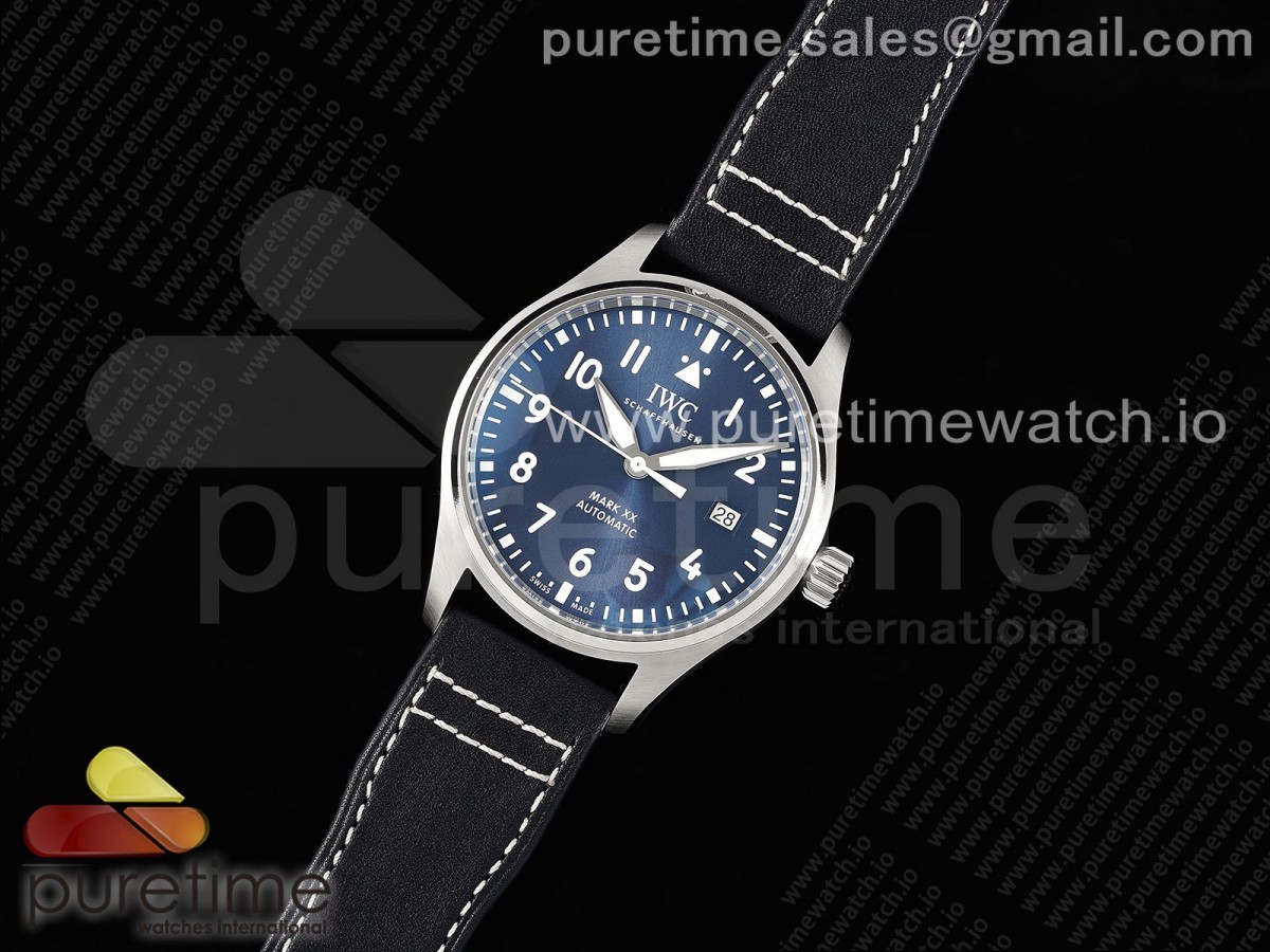 ZF공장 IWC 마크20 블루다이얼 블랙가죽스트랩Pilot Mark XX IW328203 ZF 1:1 Best Edition Blue Dial on Dark Blue Leather Strap A32111