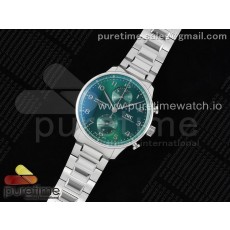 V6S공장 IWC  IW3716 포르투기저 그린다이얼 브레이슬릿 Portuguese Chrono IW3716 V6SF 1:1 Best Edition Green Dial on SS Bracelet A7750