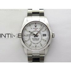 ZF공장 롤렉스 스카이드웰러 스틸 화이트다이얼 브레이슬릿 Sky-Dweller 326934 904L SS ZF 1:1 Best Edition White Dial on SS Bracelet Asian 2824