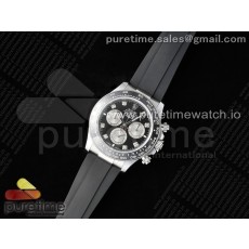 QF공장 롤렉스 세라믹 데이토나 블랙8P다이아몬드다이얼 러버스트랩 Daytona 116519 QF 1:1 Best Edition Black/White Diamonds Dial on Oysterflex Strap SH4130 V3 (Gain Weight)