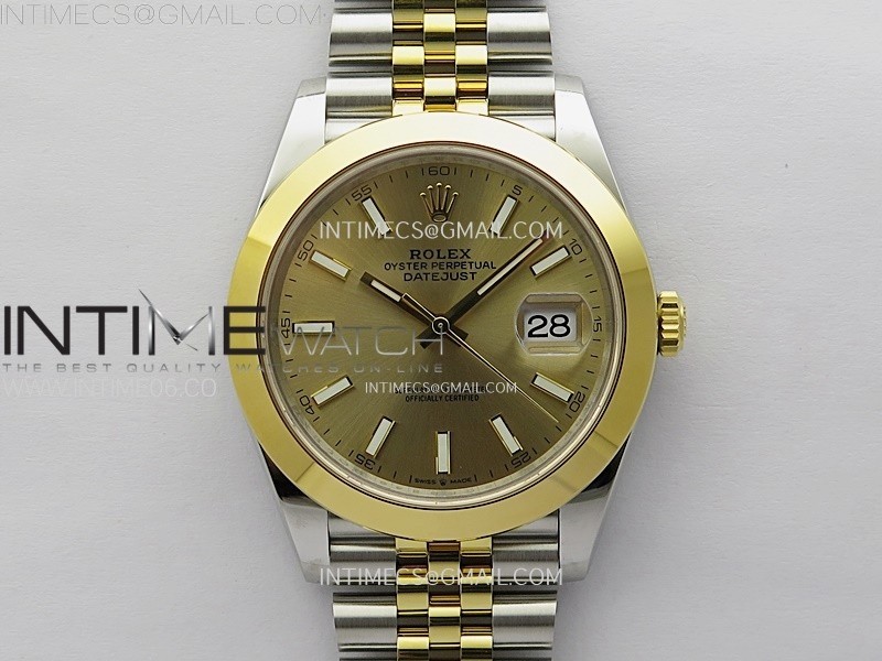 VS공장 롤렉스 데이저스트 36 옐로우골드콤비 샴페인골드다이얼 돔베젤 쥬빌레브레이슬릿 DateJust 41 126303 904L SS/YG VSF 1:1 Best Edition Gold Dial on Jubilee Bracelet VS3235