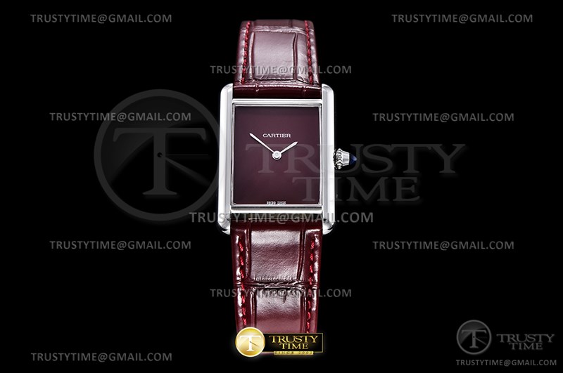 DR공장 까르띠에 탱크 머스트 라지 레드다이얼 악어스트랩 Cartier Tank Must SS/LE Red DRF Swiss Qtz