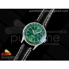 TF공장 브라이틀링 내비타이머 41 그린다이얼 블랙가죽스트랩 Navitimer 41 SS TF 1:1 Best Edition Green Dial on Black Leather Strap A2824