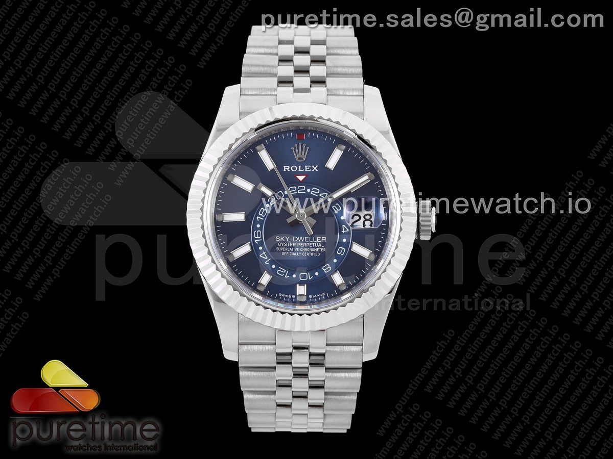 ZF공장 롤렉스 스카이드웰러 스틸 블루다이얼 브레이슬릿 Sky-Dweller 326934 904L SS ZF 1:1 Best Edition Blue Dial on SS Jubilee Bracelet A2824